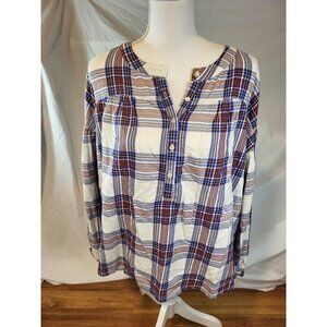 Every Moment Women’s XXL Blouse‎ Lightweight Plaid Pattern Very Soft